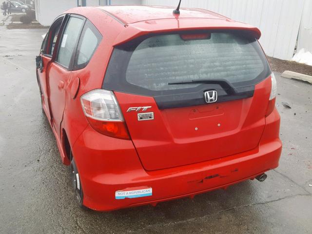 JHMGE88439S011595 - 2009 HONDA FIT SPORT RED photo 3