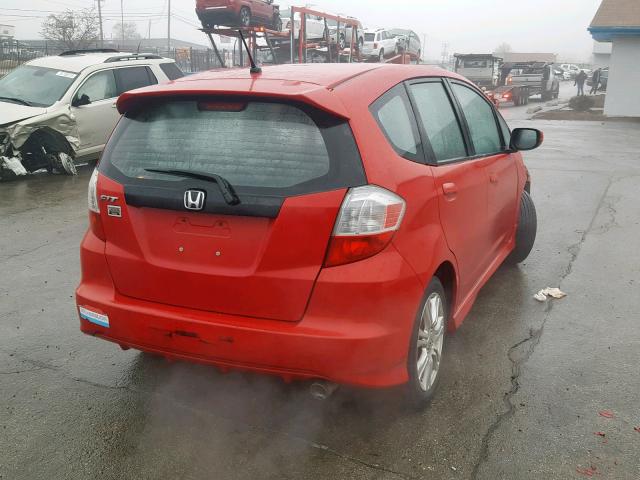 JHMGE88439S011595 - 2009 HONDA FIT SPORT RED photo 4