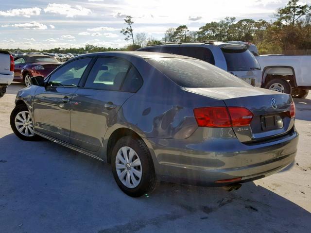 3VW1K7AJ6CM377414 - 2012 VOLKSWAGEN JETTA BASE GRAY photo 3