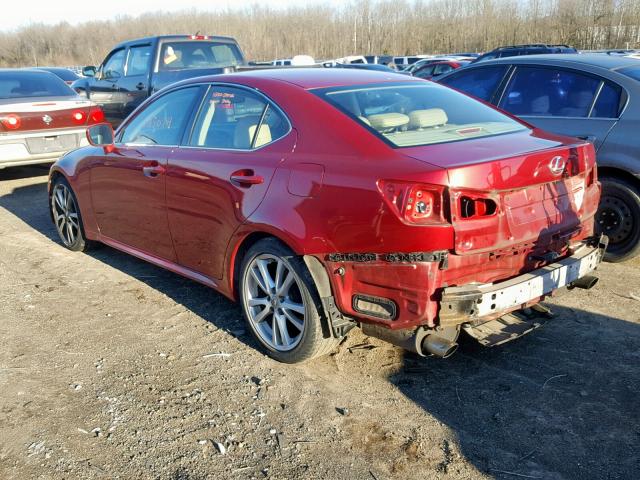 JTHBK262562003978 - 2006 LEXUS IS 250 RED photo 3