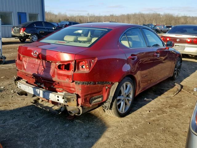 JTHBK262562003978 - 2006 LEXUS IS 250 RED photo 4