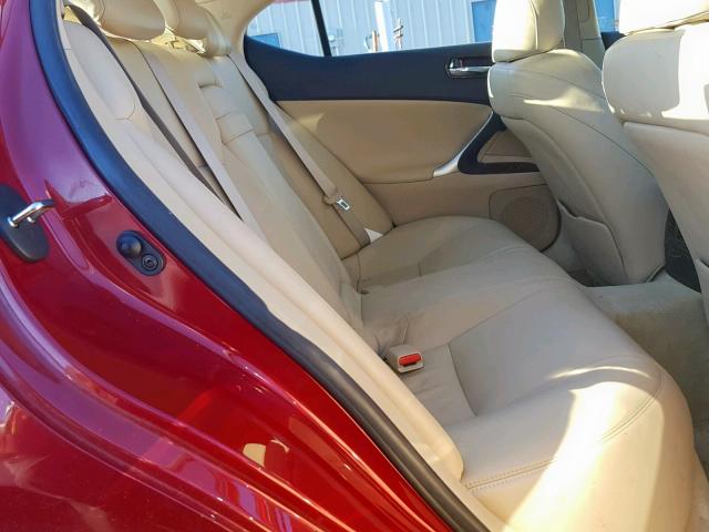 JTHBK262562003978 - 2006 LEXUS IS 250 RED photo 6