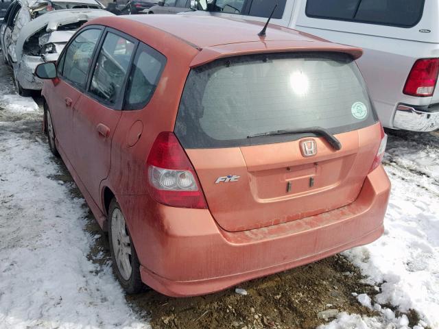 JHMGD37648S073403 - 2008 HONDA FIT SPORT RED photo 3