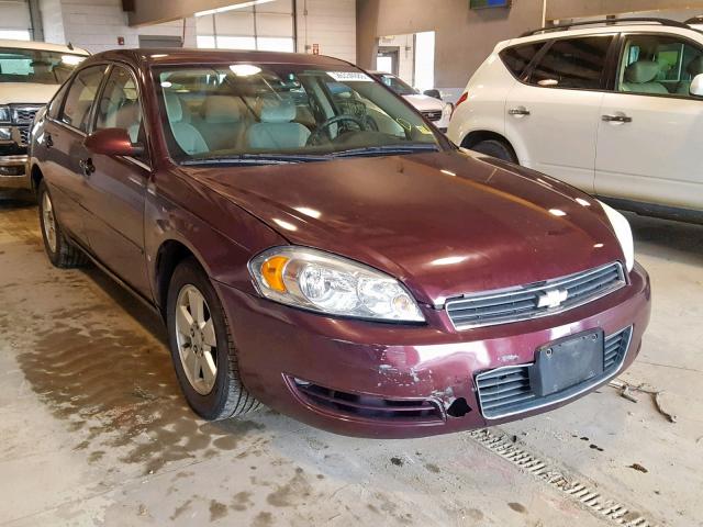 2G1WT58N779266624 - 2007 CHEVROLET IMPALA LT MAROON photo 1