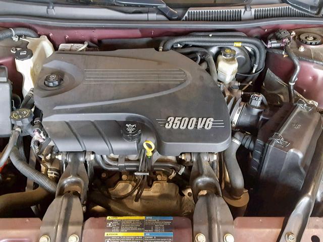 2G1WT58N779266624 - 2007 CHEVROLET IMPALA LT MAROON photo 7