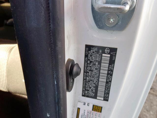 JTKJF5C7XB3016726 - 2011 TOYOTA SCION TC თეთრი ფოტო 10