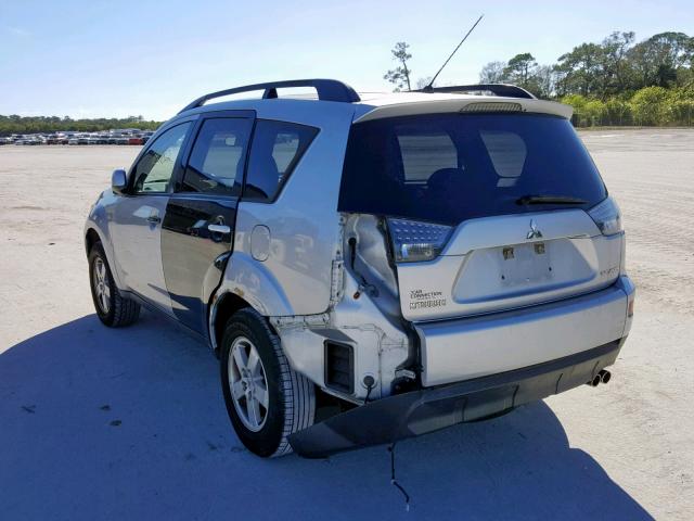 JA4MS31X67Z001890 - 2007 MITSUBISHI OUTLANDER SILVER photo 3