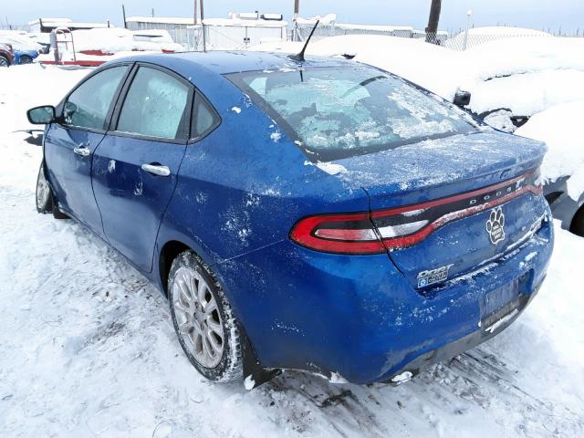 1C3CDFCH2DD258982 - 2013 DODGE DART LIMIT BLUE photo 3