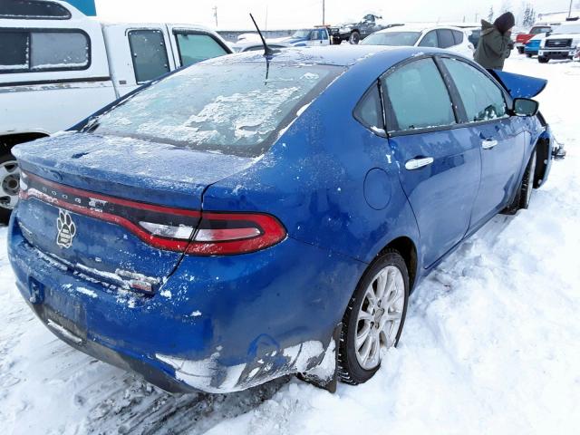 1C3CDFCH2DD258982 - 2013 DODGE DART LIMIT BLUE photo 4