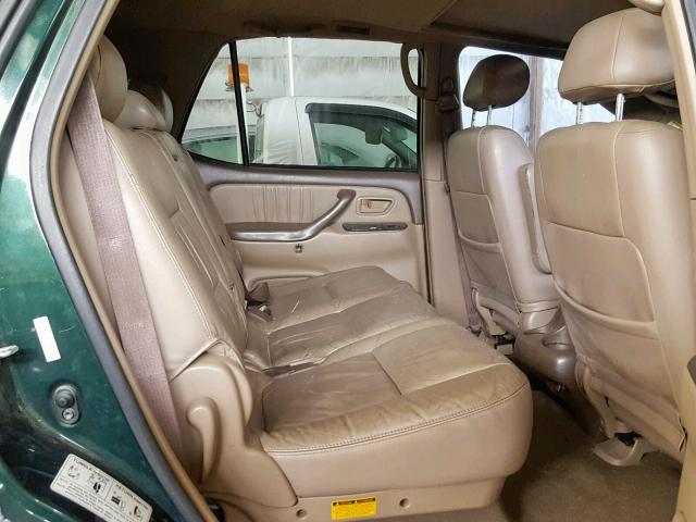 5TDBT48A21S019698 - 2001 TOYOTA SEQUOIA LI GREEN photo 6