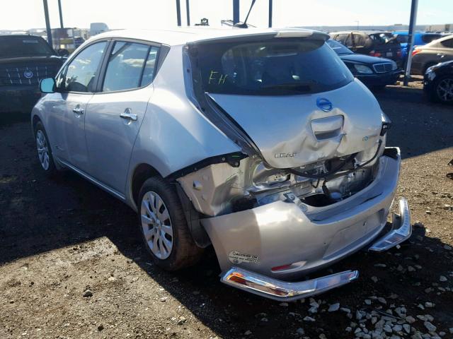 1N4AZ0CP1DC401067 - 2013 NISSAN LEAF S SILVER photo 3