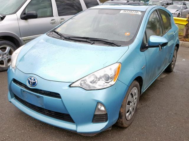 JTDKDTB3XC1031146 - 2012 TOYOTA PRIUS C BLUE photo 2