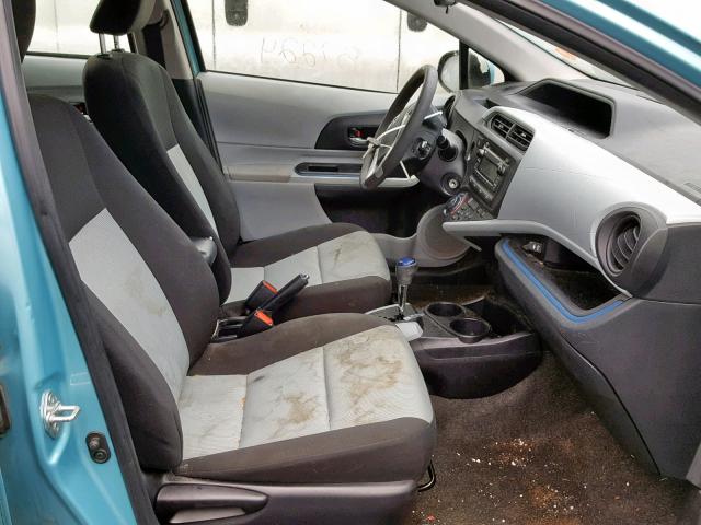 JTDKDTB3XC1031146 - 2012 TOYOTA PRIUS C BLUE photo 5