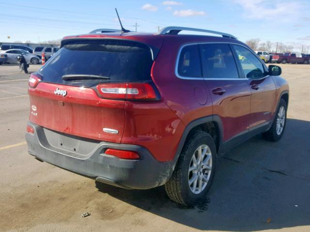 1C4PJMCB0HD237253 - 2017 JEEP CHEROKEE L MAROON photo 4