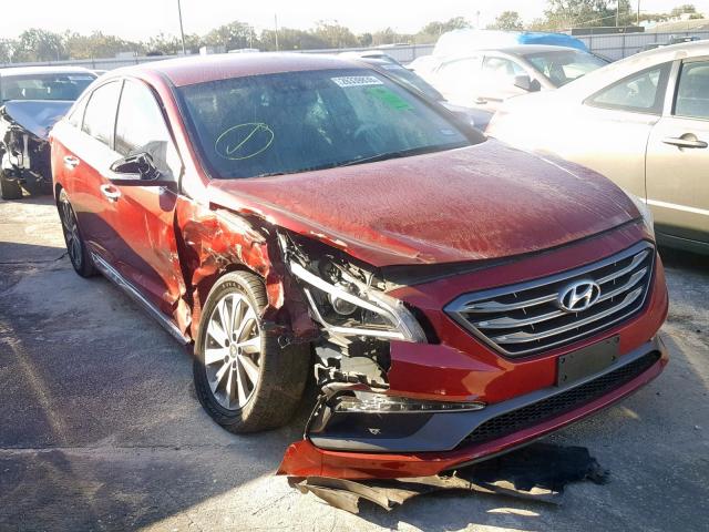 5NPE34AF3FH040754 - 2015 HYUNDAI SONATA SPO RED photo 1