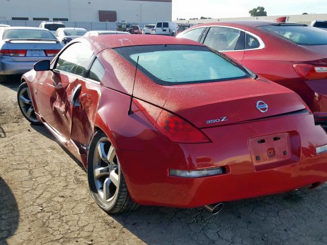 JN1BZ34D67M500022 - 2007 NISSAN 350Z COUPE RED photo 3