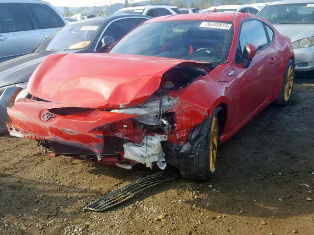 JF1ZNAA11D2721529 - 2013 TOYOTA SCION FR-S RED photo 2