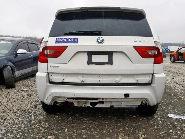 WBXPA93416WD31227 - 2006 BMW X3 3.0I WHITE photo 9