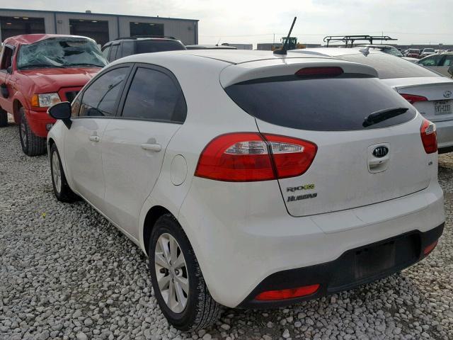 KNADN5A30E6386137 - 2014 KIA RIO EX WHITE photo 3