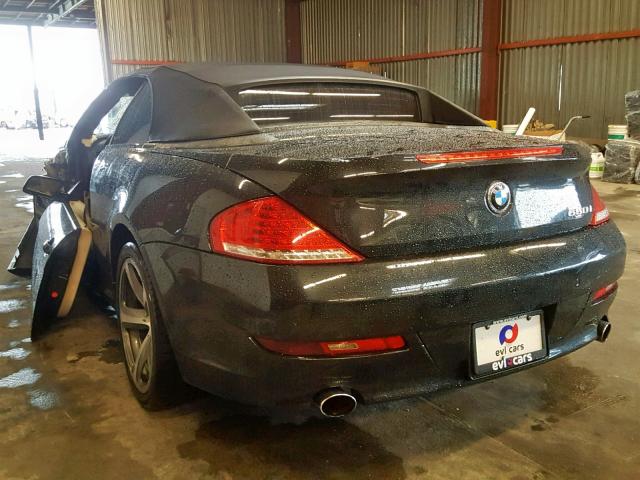 WBAEB53598CX61752 - 2008 BMW 650 I BLACK photo 3