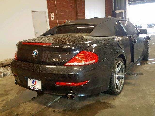 WBAEB53598CX61752 - 2008 BMW 650 I BLACK photo 4