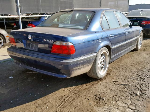 WBAGG83411DN87825 - 2001 BMW 740 I AUTO BLUE photo 4