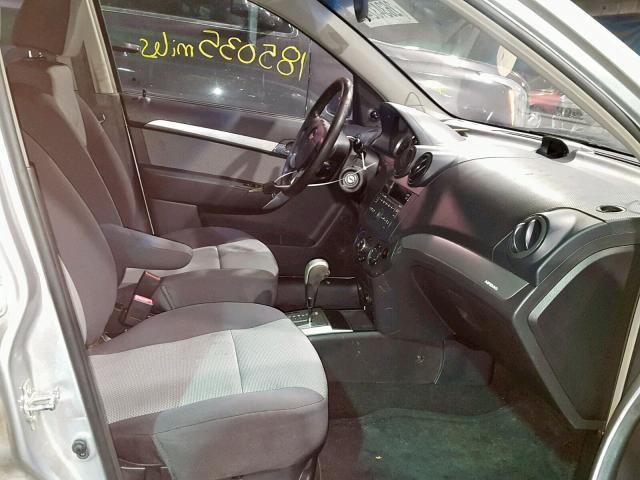 KL1TD66E29B340539 - 2009 CHEVROLET AVEO LS SILVER photo 5