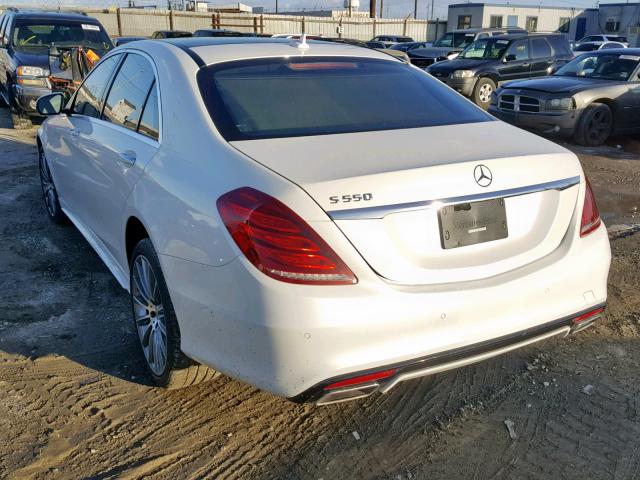 WDDUG8CBXFA168410 - 2015 MERCEDES-BENZ S 550 WHITE photo 3