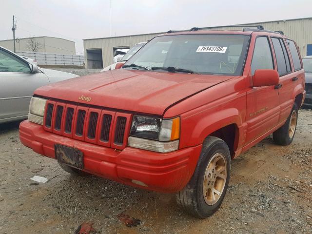 1J4FX78S2TC304254 - 1996 JEEP GRAND CHER RED photo 2