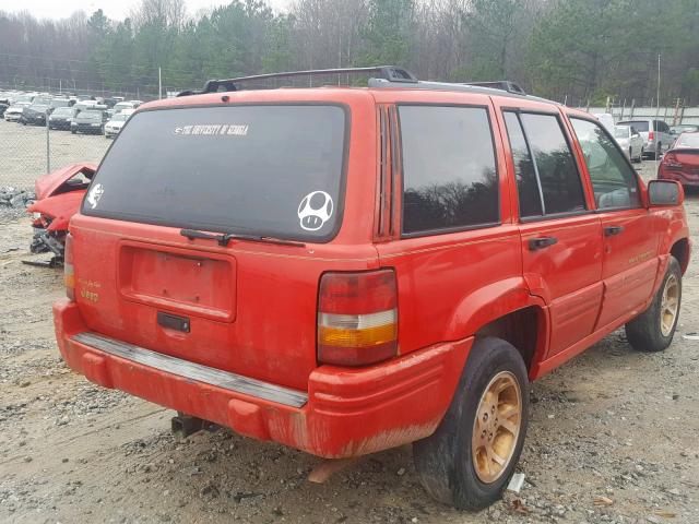 1J4FX78S2TC304254 - 1996 JEEP GRAND CHER RED photo 4