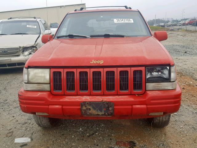 1J4FX78S2TC304254 - 1996 JEEP GRAND CHER RED photo 9