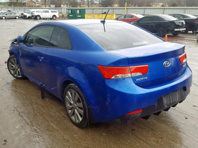 KNAFW6A3XB5332552 - 2011 KIA FORTE SX BLUE photo 3