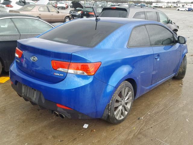 KNAFW6A3XB5332552 - 2011 KIA FORTE SX BLUE photo 4