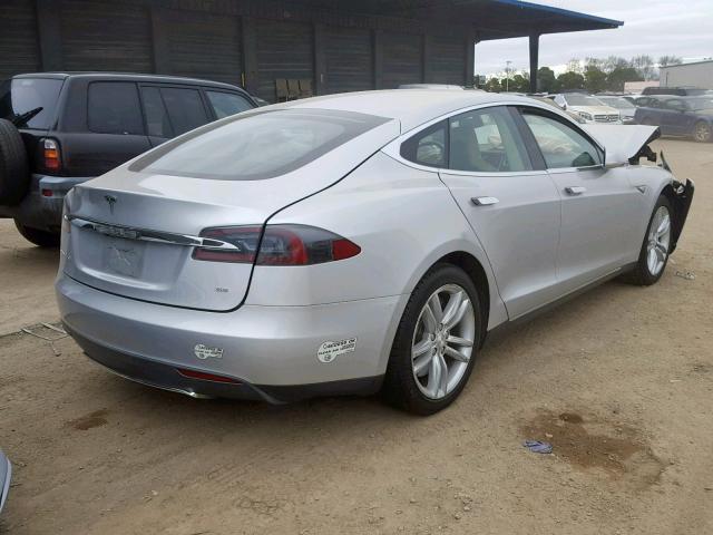 5YJSA1H19EFP36016 - 2014 TESLA MODEL S SILVER photo 4