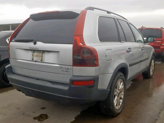 YV1CZ91H741069094 - 2004 VOLVO XC90 T6 SILVER photo 4