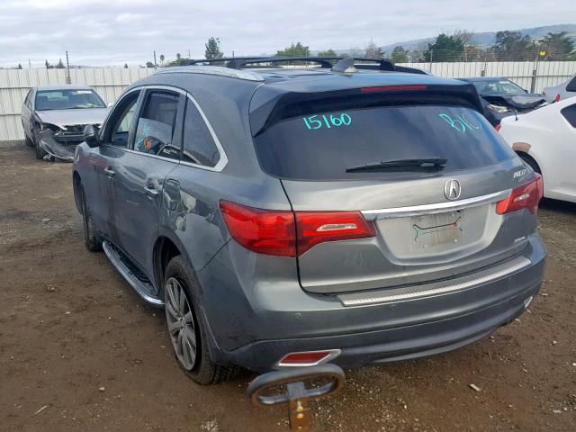 5FRYD4H87EB019306 - 2014 ACURA MDX ADVANC GREEN photo 3