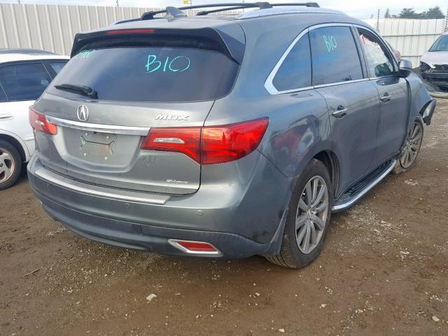 5FRYD4H87EB019306 - 2014 ACURA MDX ADVANC GREEN photo 4