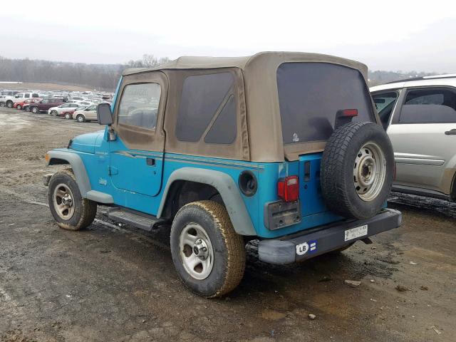 1J4FY19S0WP778340 - 1998 JEEP WRANGLER / TEAL photo 3