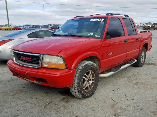 1GTDT13W12K225520 - 2002 GMC SONOMA RED photo 2