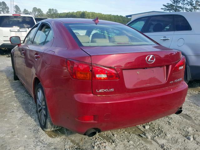 JTHCK262985018845 - 2008 LEXUS IS 250 RED photo 3