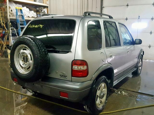 KNDJA723125158578 - 2002 KIA SPORTAGE SILVER photo 4