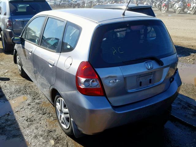 JHMGD38477S041069 - 2007 HONDA FIT SILVER photo 3