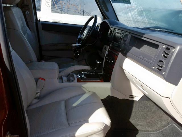 1J8HG58287C529330 - 2007 JEEP COMMANDER MAROON photo 5