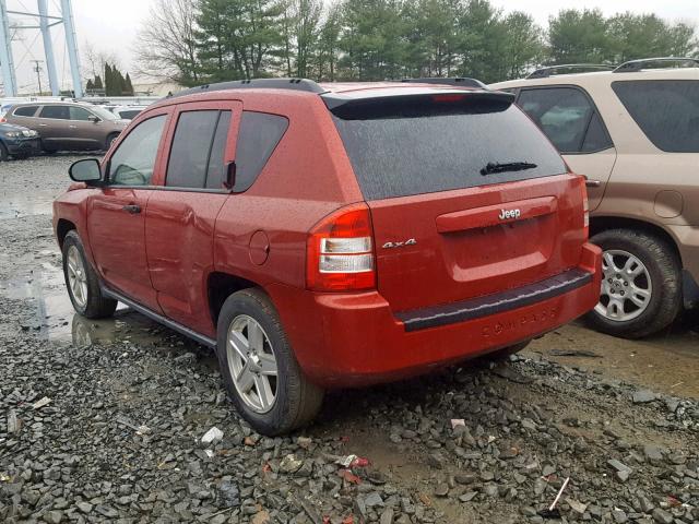 1J8FF47W67D179263 - 2007 JEEP COMPASS RED photo 3