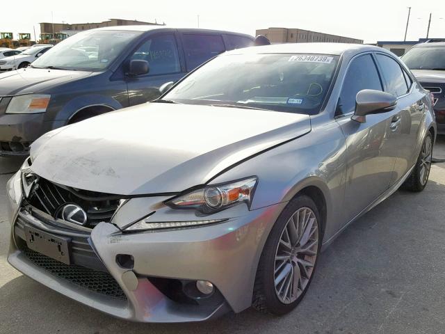 JTHBF1D28E5020353 - 2014 LEXUS IS 250 SILVER photo 2