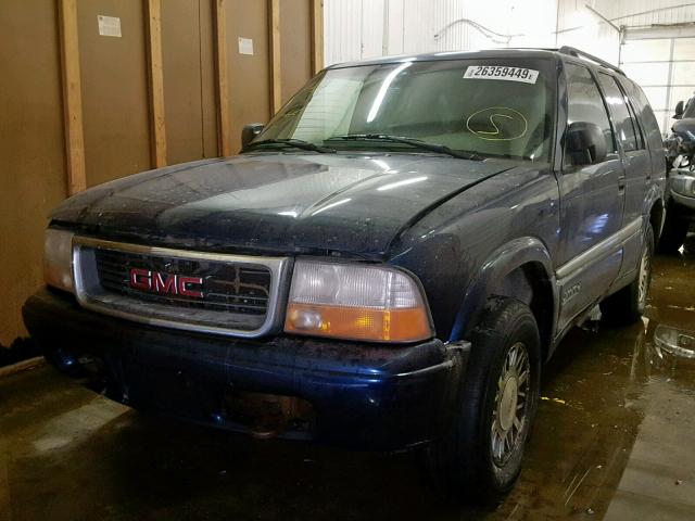 1GKDT13W912139911 - 2001 GMC JIMMY BLUE photo 2