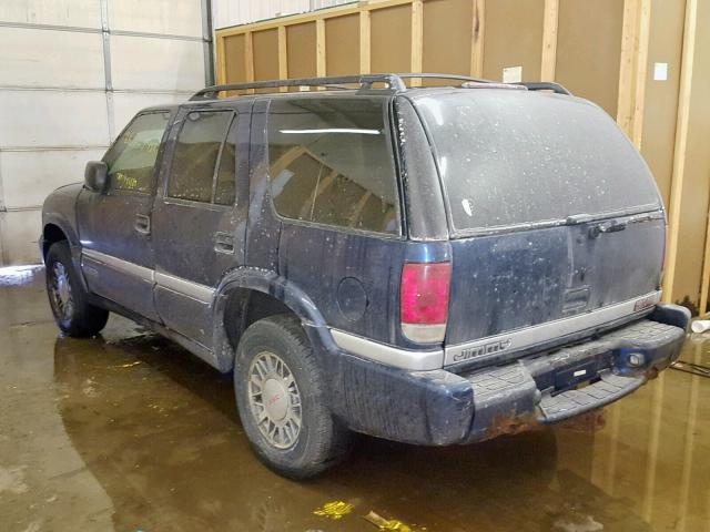 1GKDT13W912139911 - 2001 GMC JIMMY BLUE photo 3