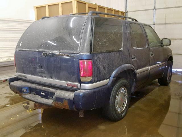 1GKDT13W912139911 - 2001 GMC JIMMY BLUE photo 4