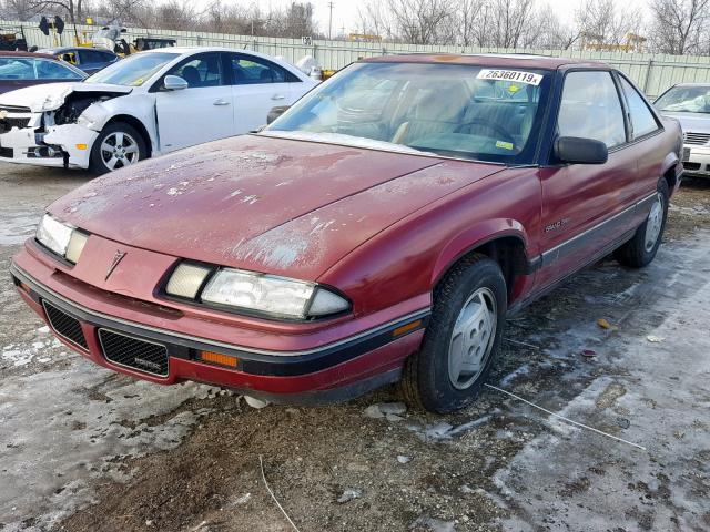 1G2WJ14T7KF334466 - 1989 PONTIAC GRAND PRIX MAROON photo 2
