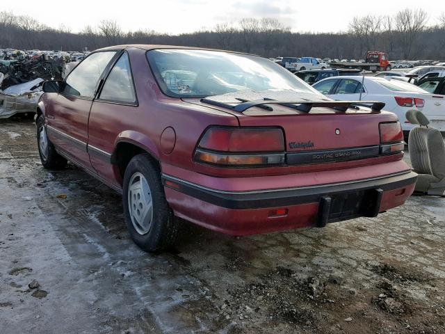 1G2WJ14T7KF334466 - 1989 PONTIAC GRAND PRIX MAROON photo 3